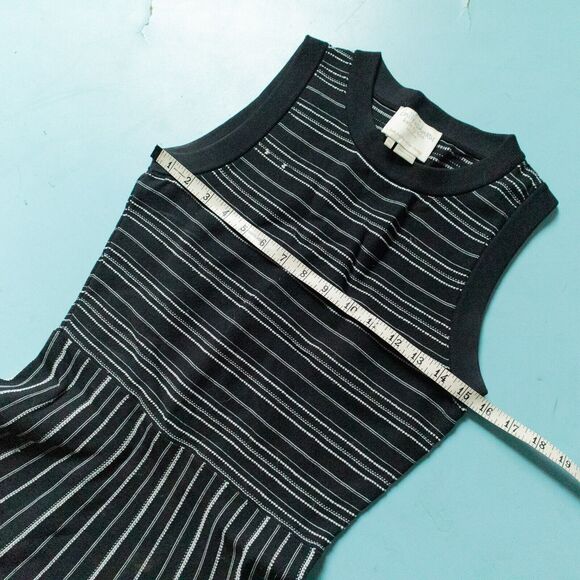 Kate Spade New York Black Striped Knit Fit Flare Sleeveless Dress Size XSmall - Picture 5 of 9